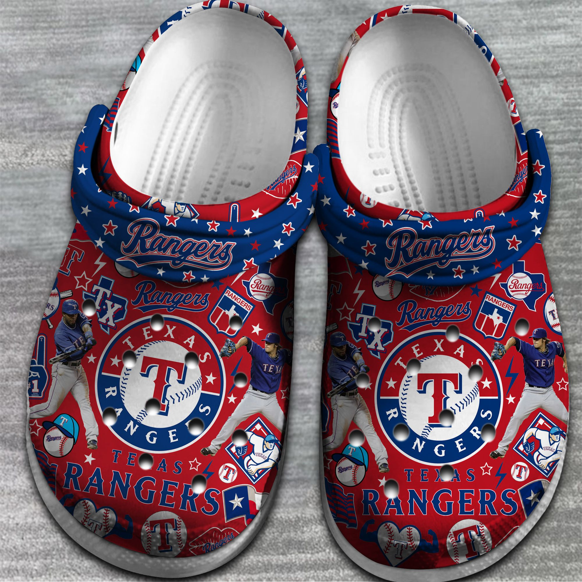 Merchidea Texas Rangers MLB Sport Crocs Crocband Clogs Shoes Comfortable For Men Women and Kids