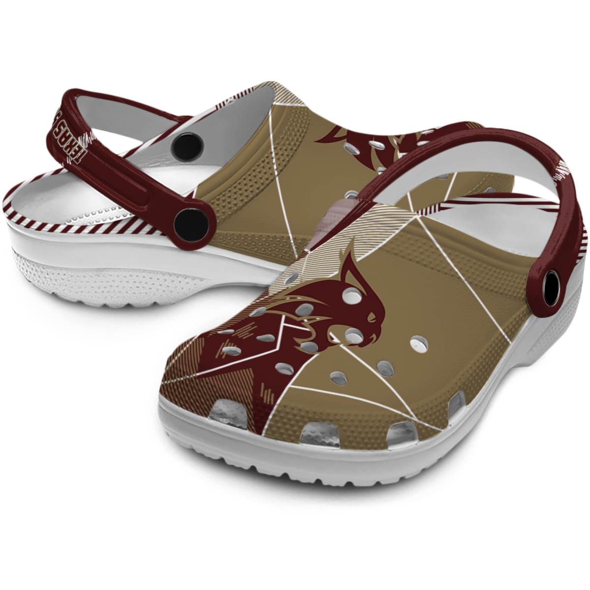 Merchidea Texas State Bobcats NCAA Sport Crocs Crocband Clogs Shoes Comfortable For Men Women and Kids