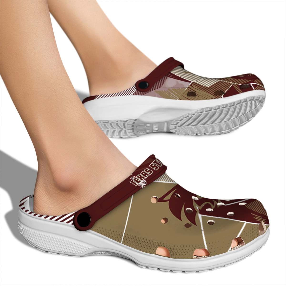 Merchidea Texas State Bobcats NCAA Sport Crocs Crocband Clogs Shoes Comfortable For Men Women and Kids