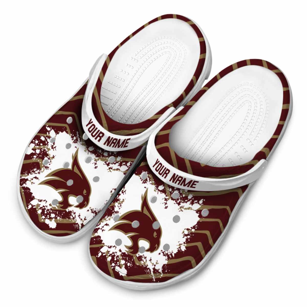 Merchidea Texas State Bobcats NCAA Sport Crocs Crocband Clogs Shoes Comfortable For Men Women and Kids