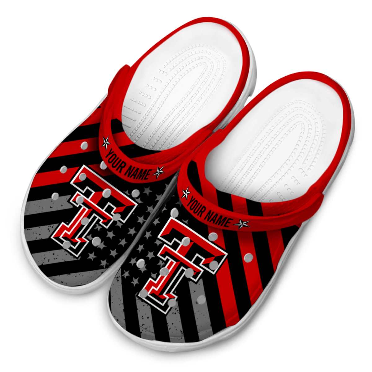 Merchidea Texas Tech Red Raiders NCAA Sport Crocs Crocband Clogs Shoes Comfortable For Men Women and Kids