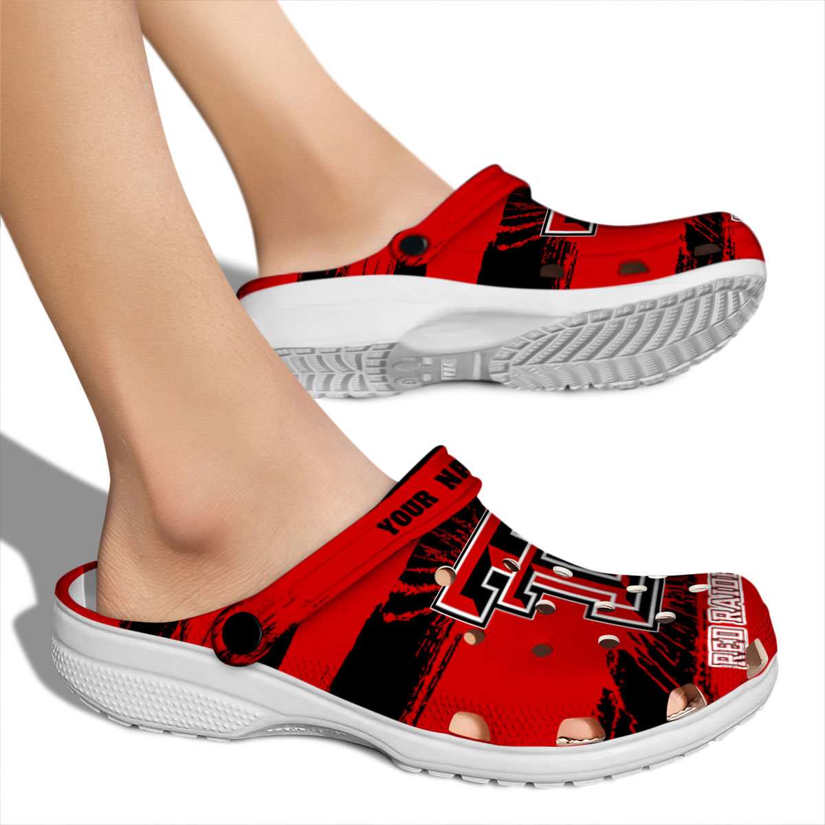 Merchidea Texas Tech Red Raiders NCAA Sport Crocs Crocband Clogs Shoes Comfortable For Men Women and Kids