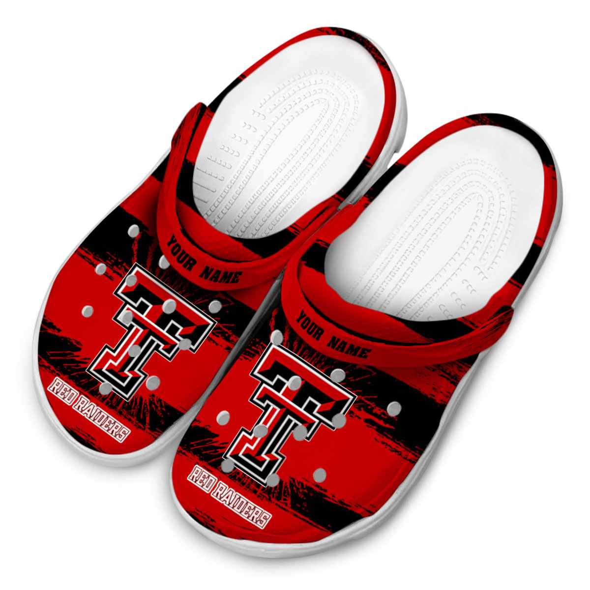 Merchidea Texas Tech Red Raiders NCAA Sport Crocs Crocband Clogs Shoes Comfortable For Men Women and Kids