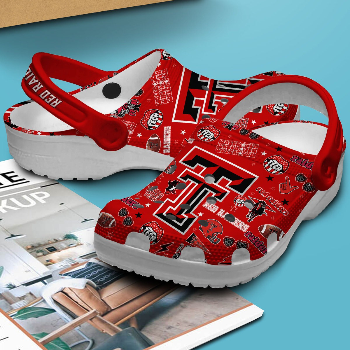 Merchidea Texas Tech Red Raiders NCAA Sport Crocs Crocband Clogs Shoes Comfortable For Men Women and Kids