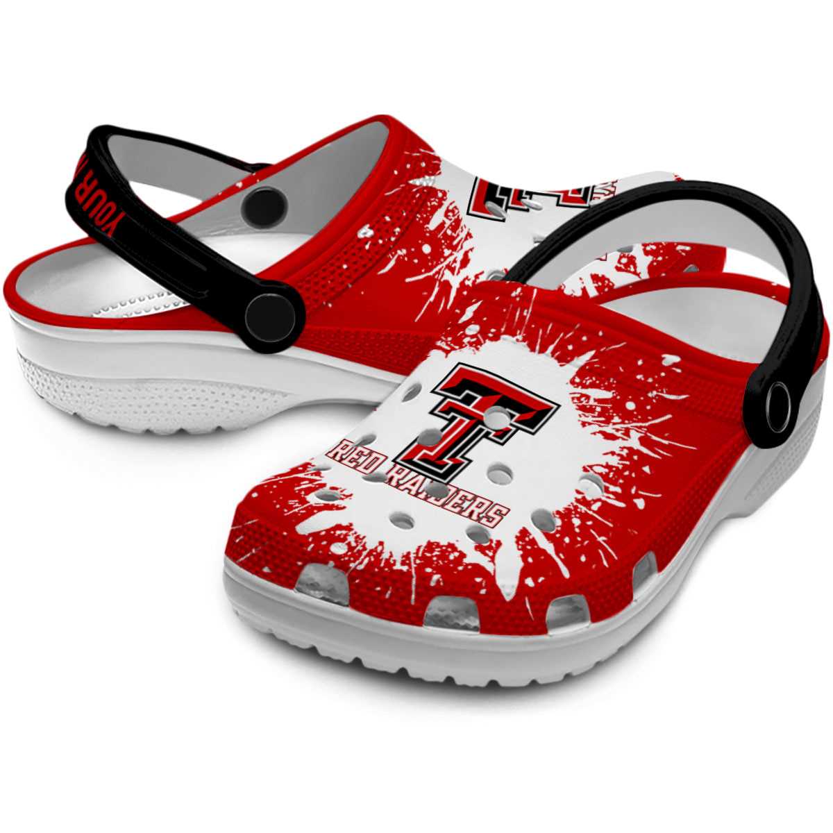Merchidea Texas Tech Red Raiders NCAA Sport Crocs Crocband Clogs Shoes Comfortable For Men Women and Kids