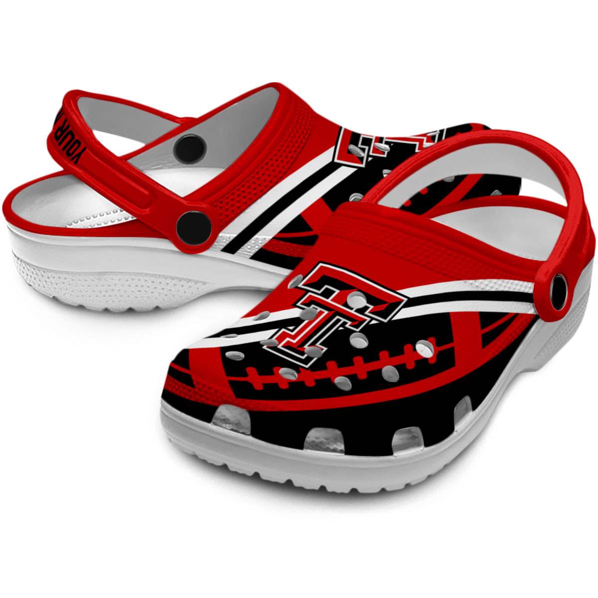 Merchidea Texas Tech Red Raiders NCAA Sport Crocs Crocband Clogs Shoes Comfortable For Men Women and Kids