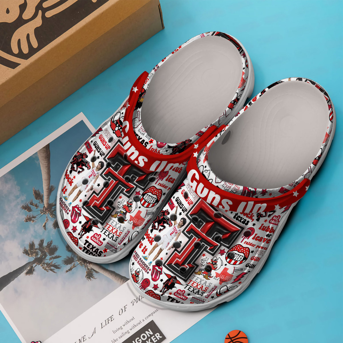 Merchidea Texas Tech Red Raiders NCAA Sport Crocs Crocband Clogs Shoes Comfortable For Men Women and Kids