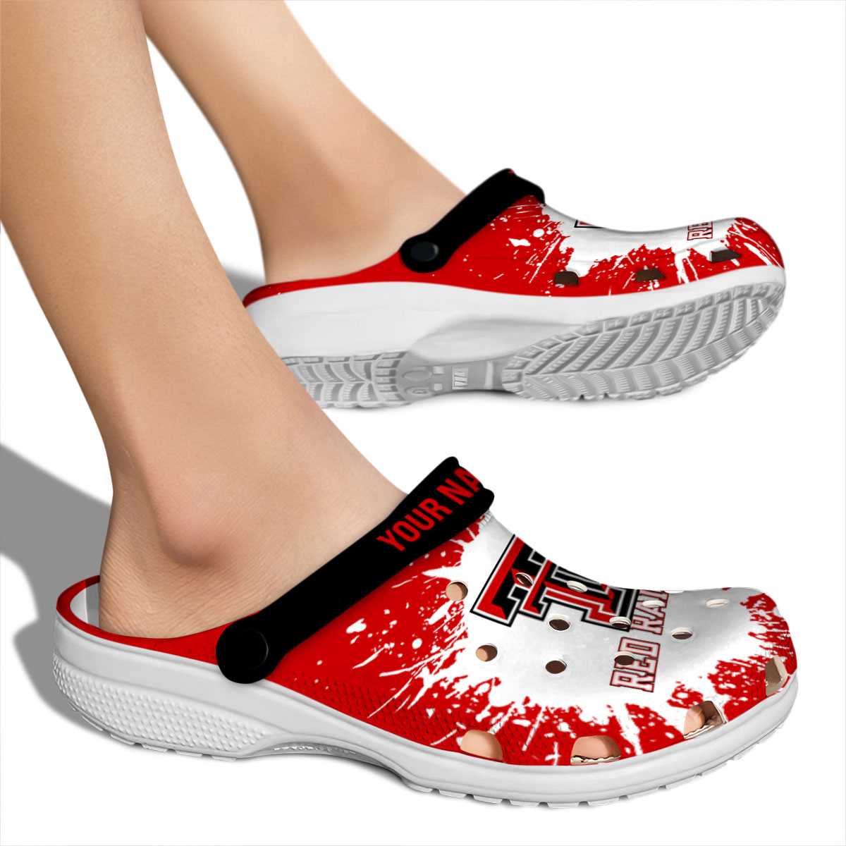 Merchidea Texas Tech Red Raiders NCAA Sport Crocs Crocband Clogs Shoes Comfortable For Men Women and Kids