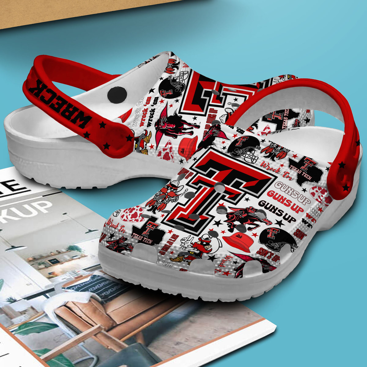 Merchidea Texas Tech Red Raiders NCAA Sport Crocs Crocband Clogs Shoes Comfortable For Men Women and Kids