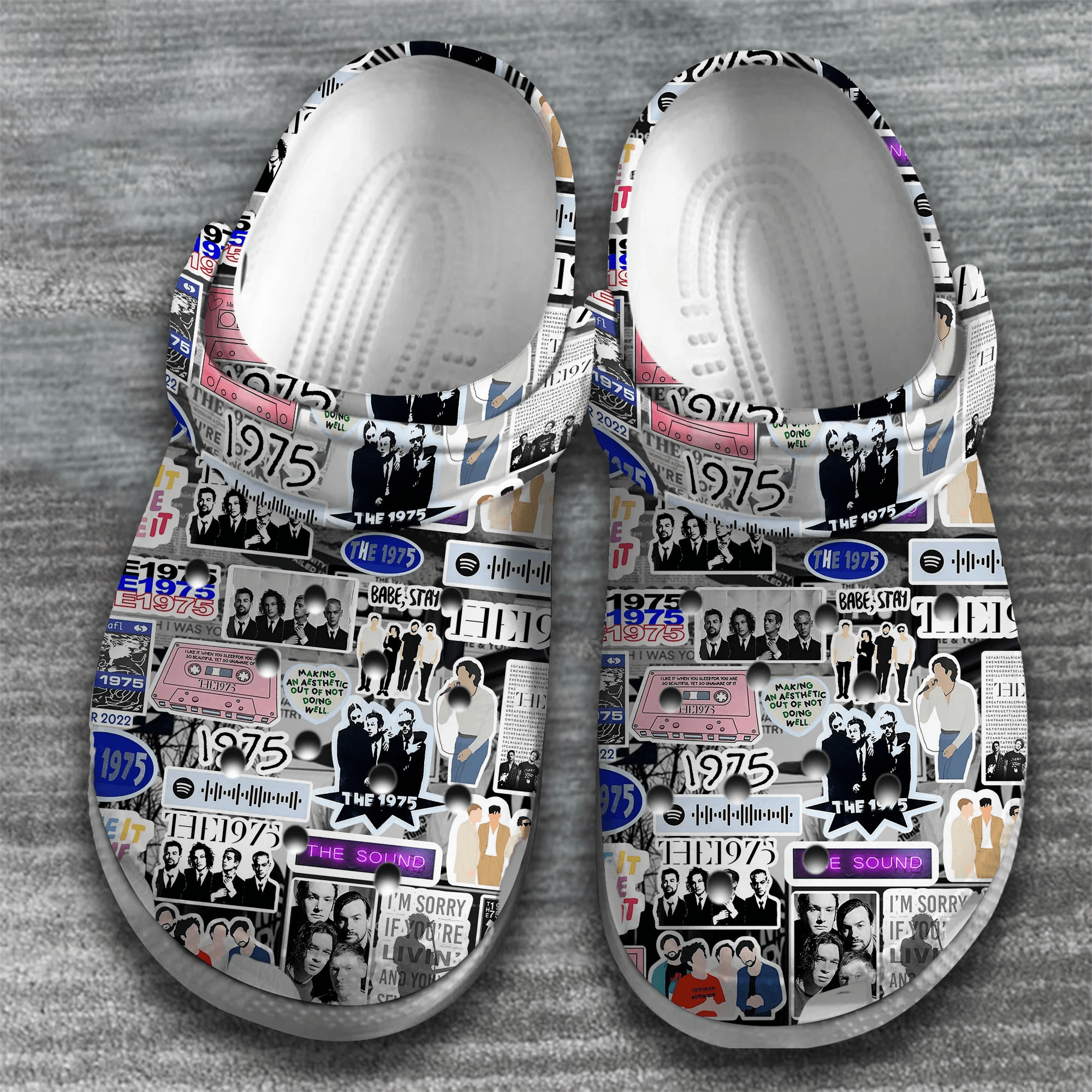 Merchidea the 1975 Lollapalooza Music Crocs Crocband Clogs Shoes Comfortable For Men Women and Kids