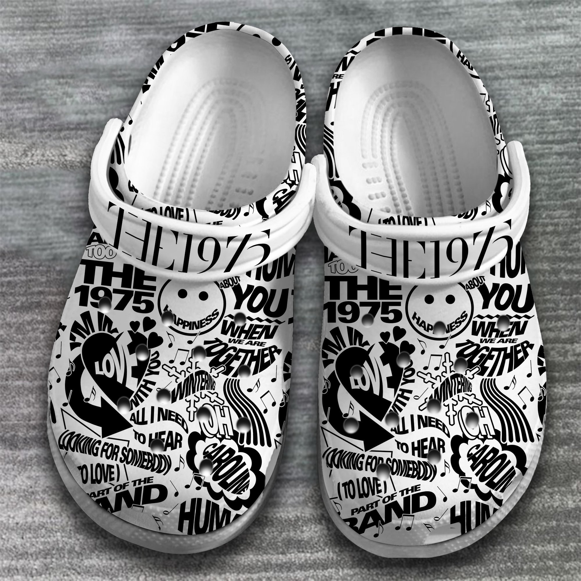 Merchidea the 1975 Lollapalooza Music Crocs Crocband Clogs Shoes Comfortable For Men Women and Kids