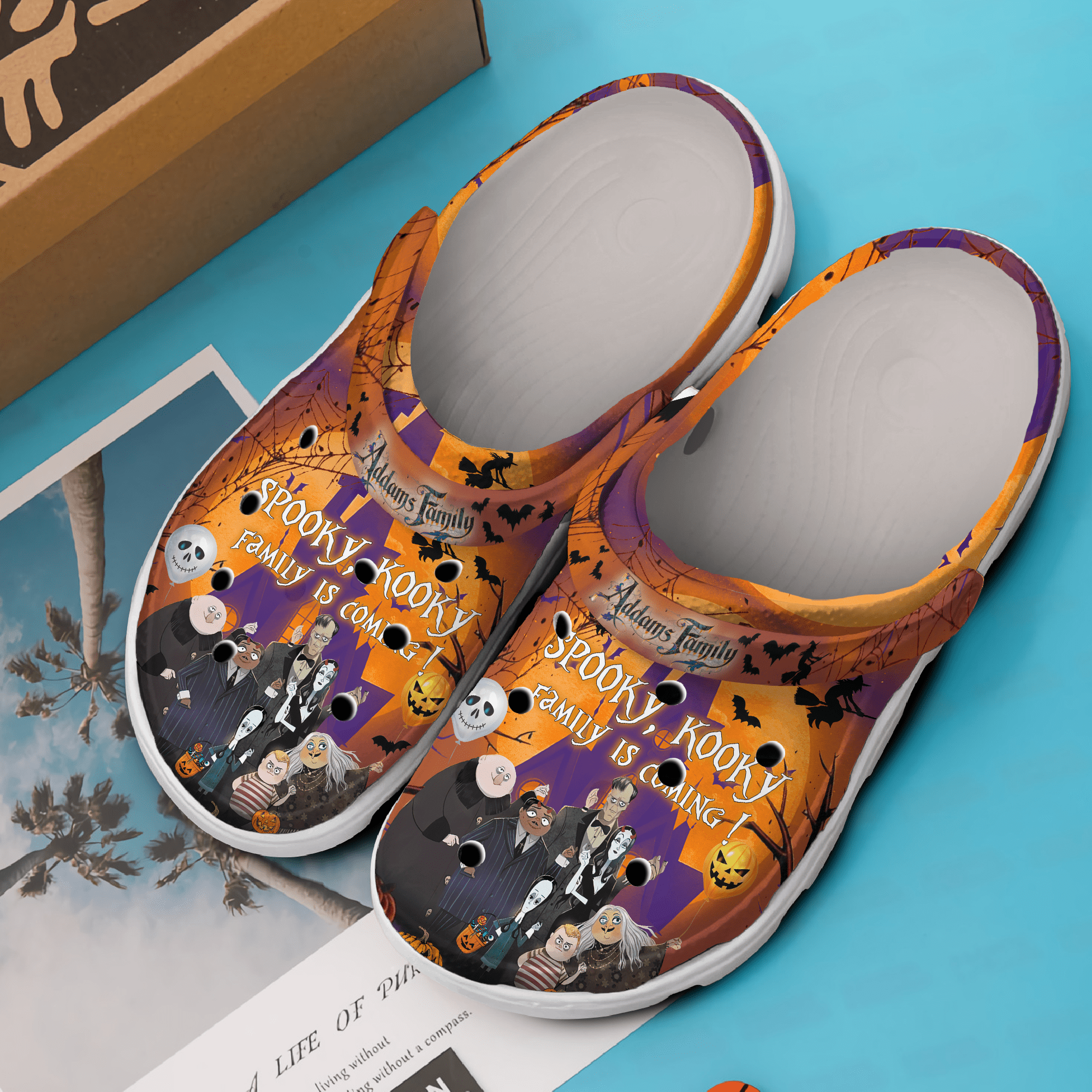 Merchidea The Addams Family Cartoon Crocs Crocband Clogs Shoes Comfortable For Men Women and Kids