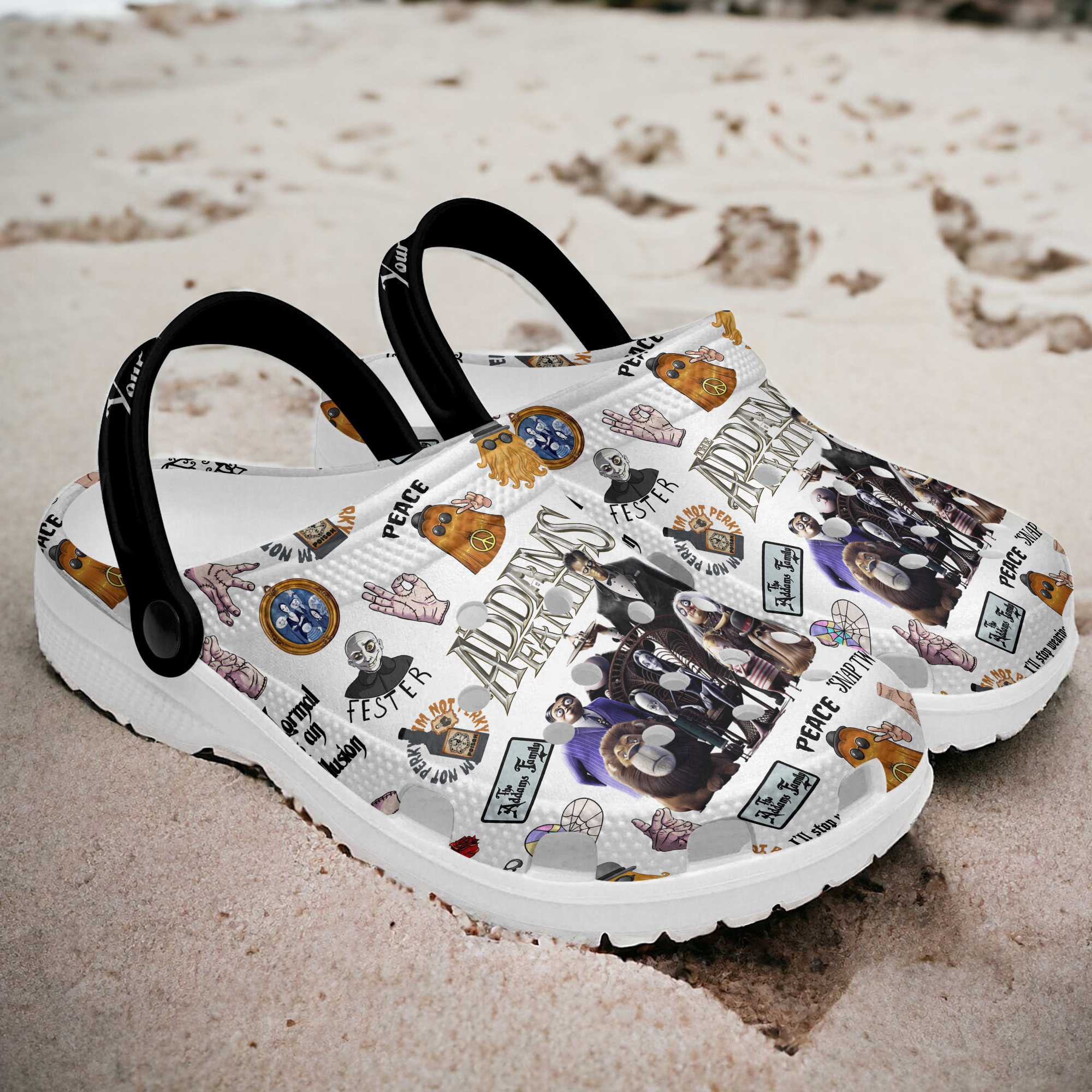 Merchidea The Addams Family Movie Crocs Crocband Clogs Shoes Comfortable For Men Women and Kids