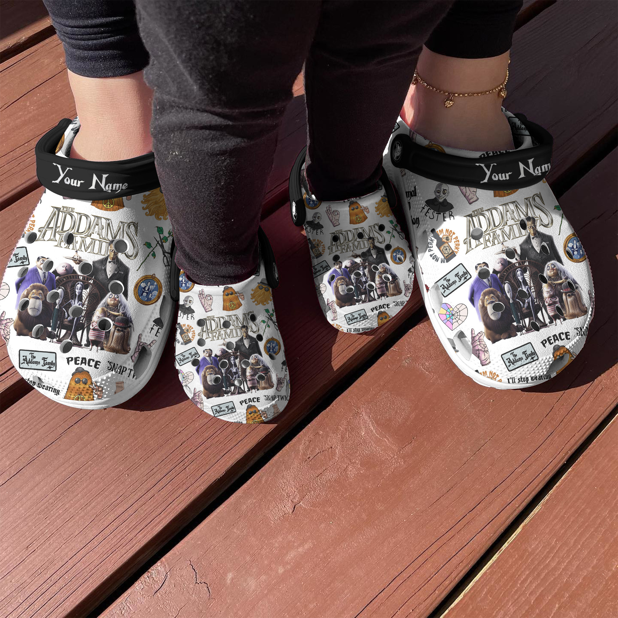 Merchidea The Addams Family Movie Crocs Crocband Clogs Shoes Comfortable For Men Women and Kids