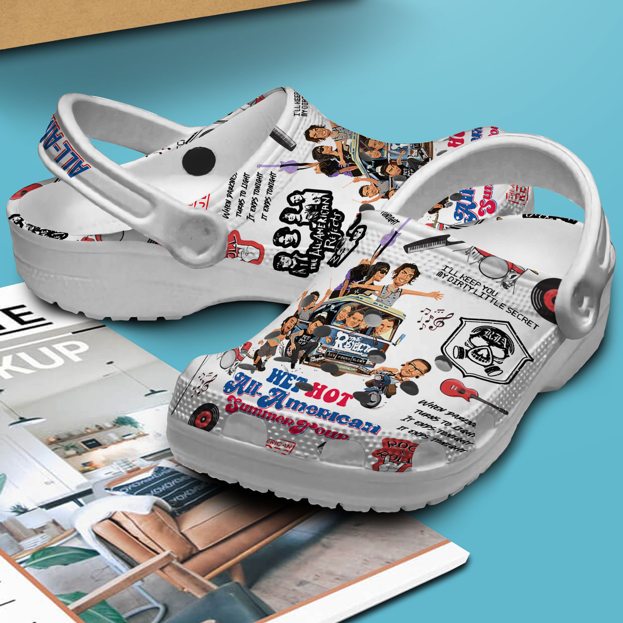 Merchidea The All American Rejects Music Crocs Crocband Clogs Shoes Comfortable For Men Women and Kids