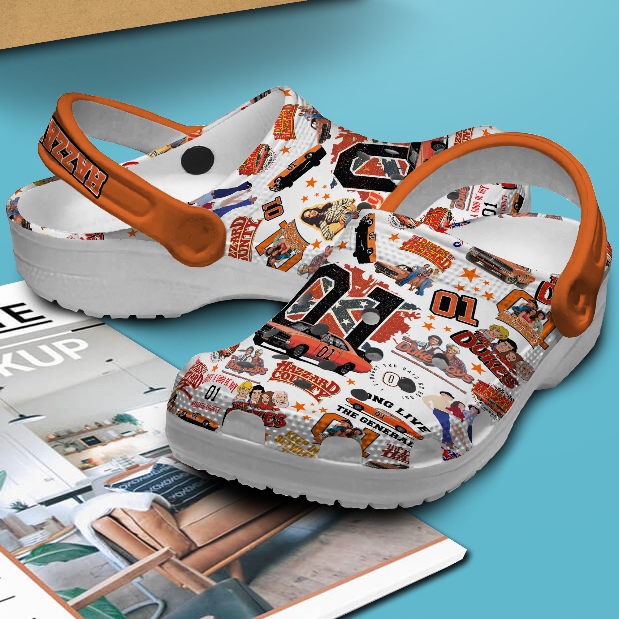 Merchidea The Dukes of Hazzard TV Series Crocs Crocband Clogs Shoes Comfortable For Men Women and Kids