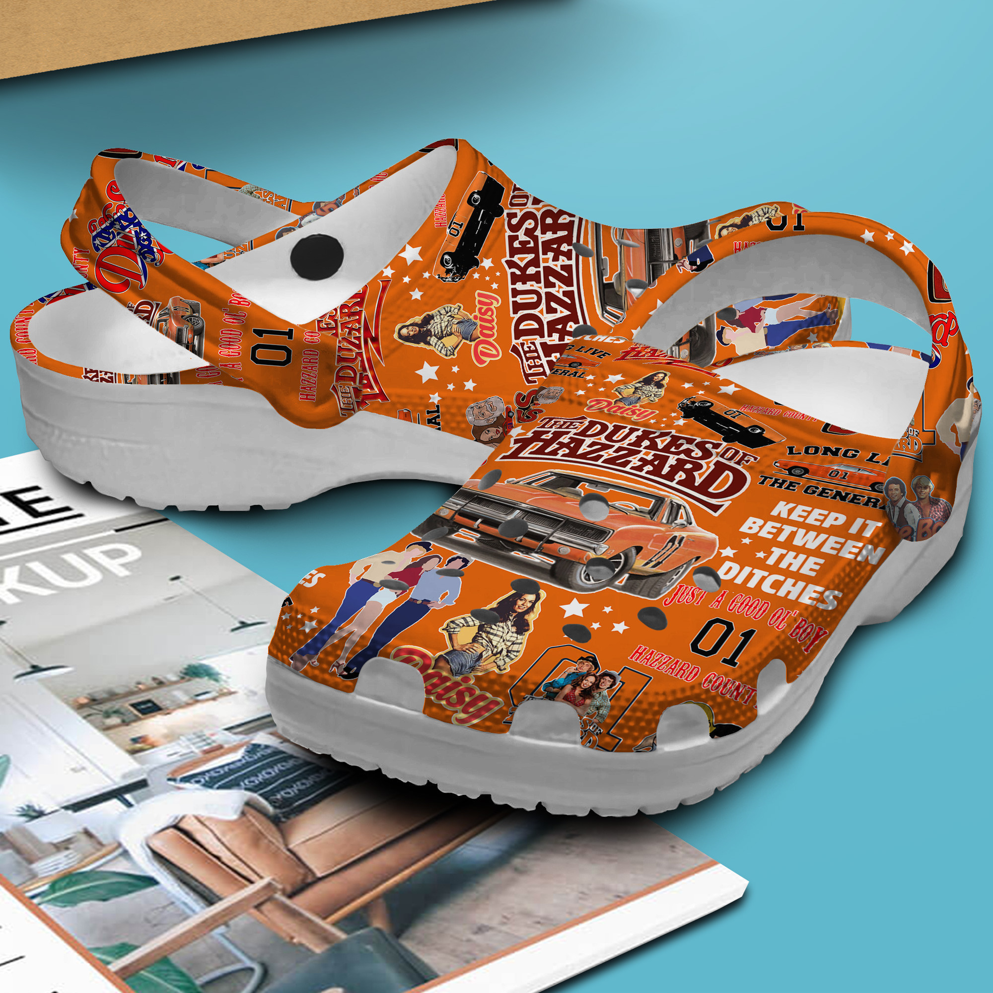 Merchidea The Dukes Of Hazzard TV Series Crocs Crocband Clogs Shoes Comfortable For Men Women and Kids