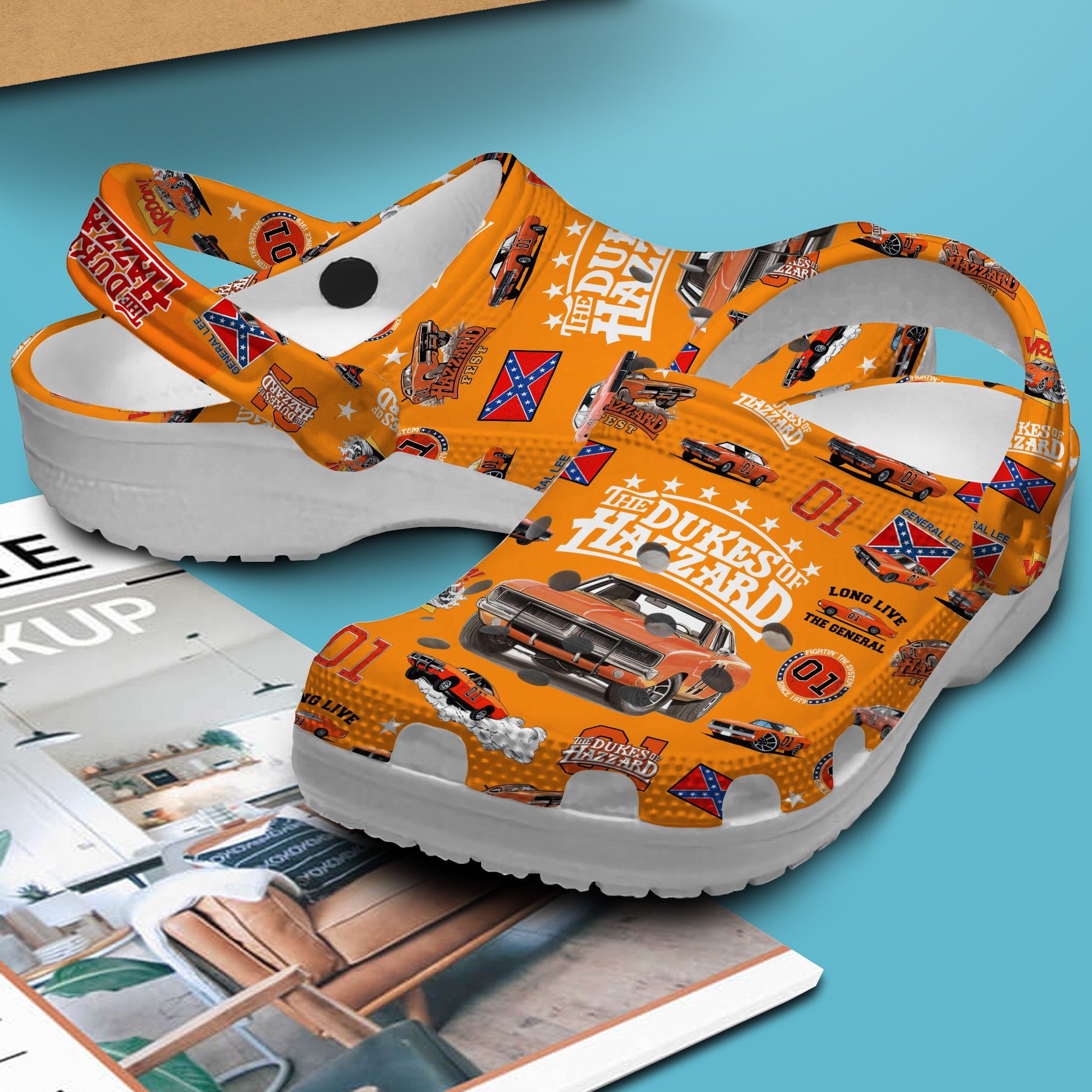 Merchidea The Dukes Of Hazzard TV Series Crocs Crocband Clogs Shoes Comfortable For Men Women and Kids