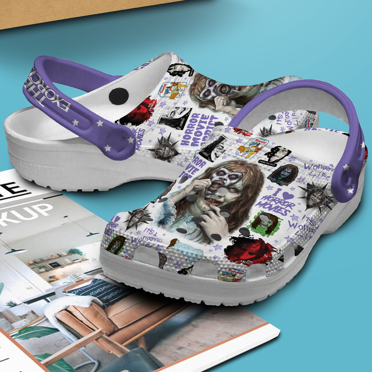 Merchidea The Exorcist Movie Crocs Crocband Clogs Shoes Comfortable For Men Women and Kids