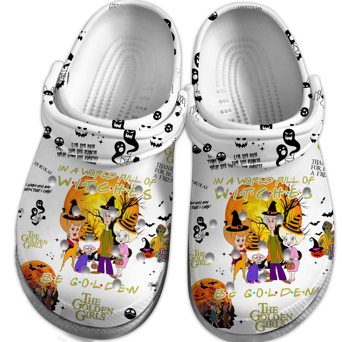 Merchidea The Golden Girls TV Series Crocs Crocband Clogs Shoes Comfortable For Men Women and Kids