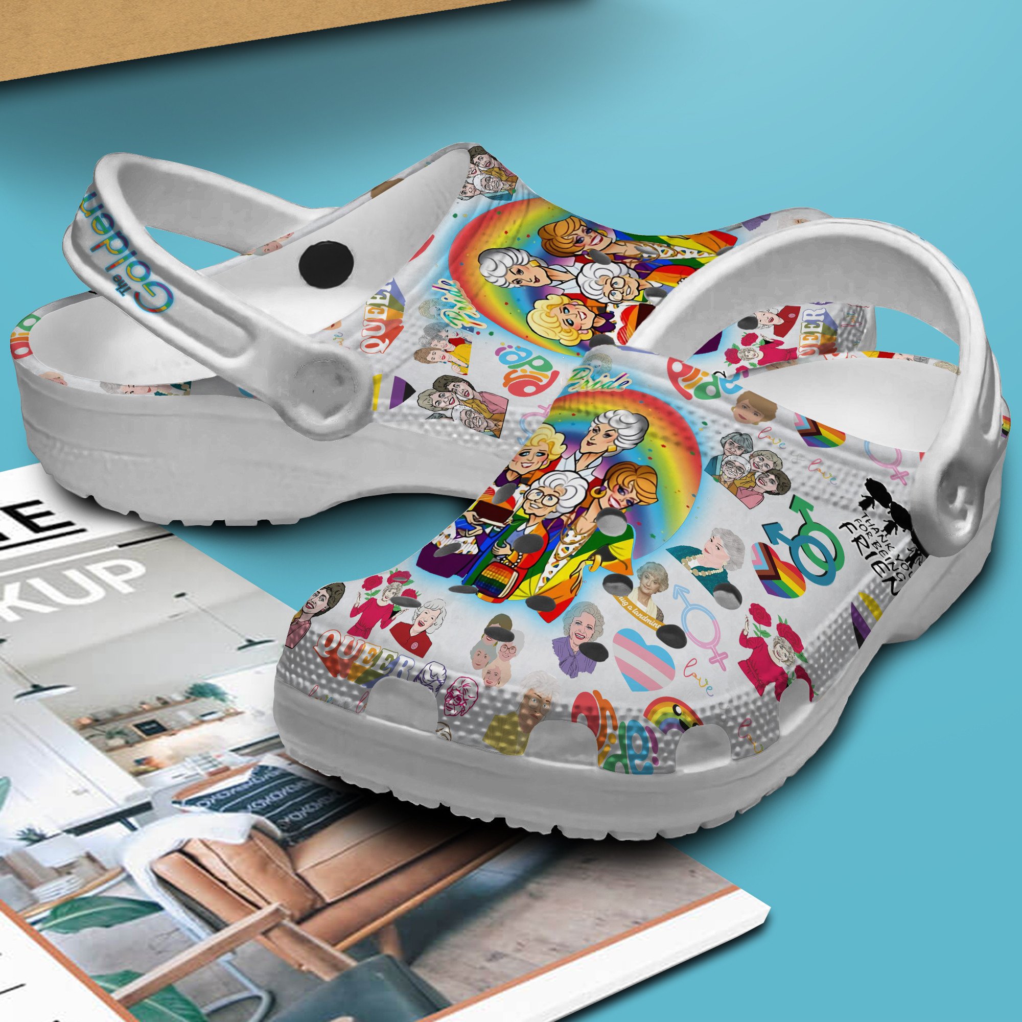 Merchidea The Golden Girls TV Series Crocs Crocband Clogs Shoes Comfortable For Men Women and Kids