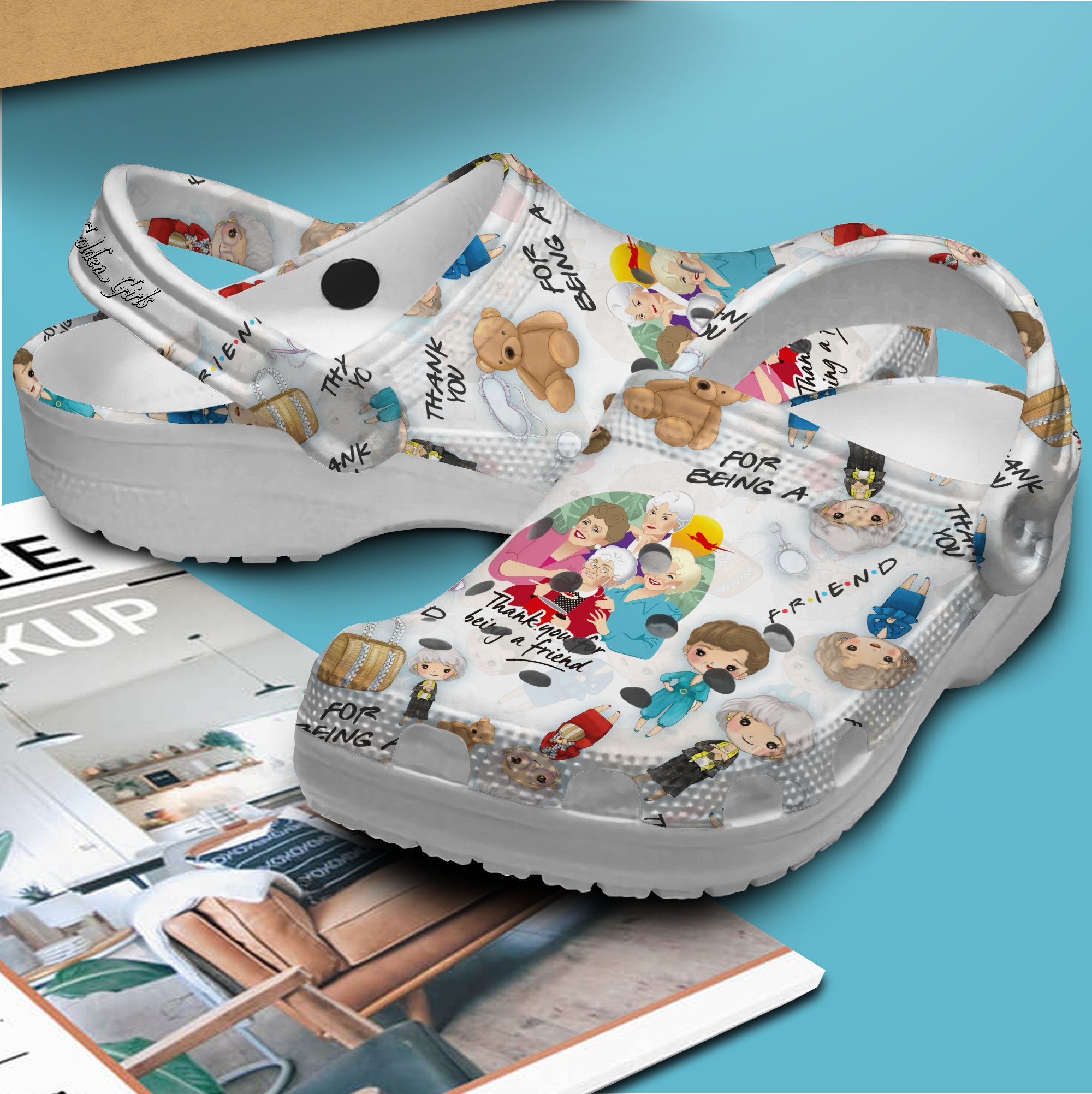 Merchidea The Golden Girls TV Series Crocs Crocband Clogs Shoes Comfortable For Men Women and Kids