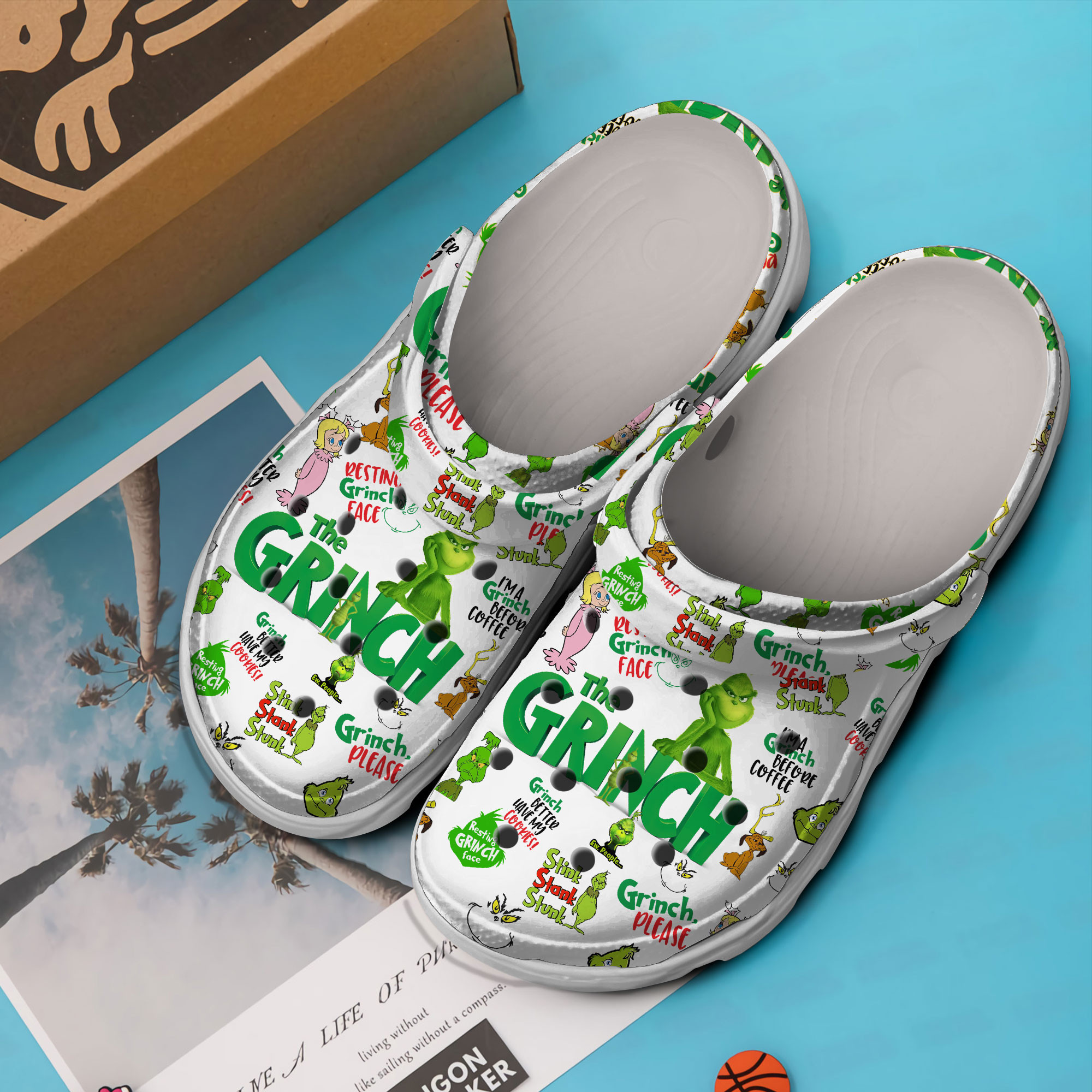 Merchidea The Grinch Cartoon Crocs Crocband Clogs Shoes Comfortable For Men Women and Kids