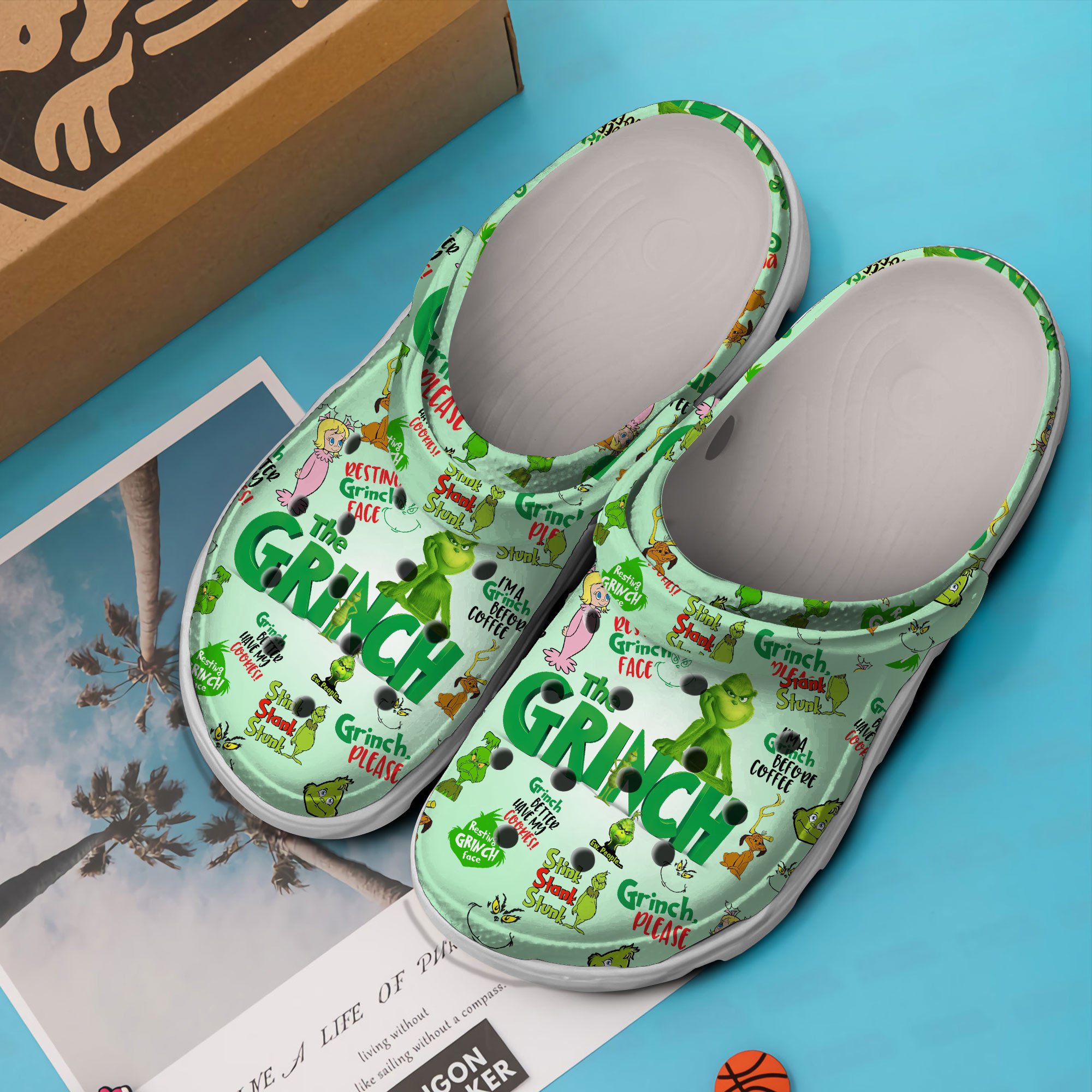 Merchidea The Grinch Cartoon Crocs Crocband Clogs Shoes Comfortable For Men Women and Kids