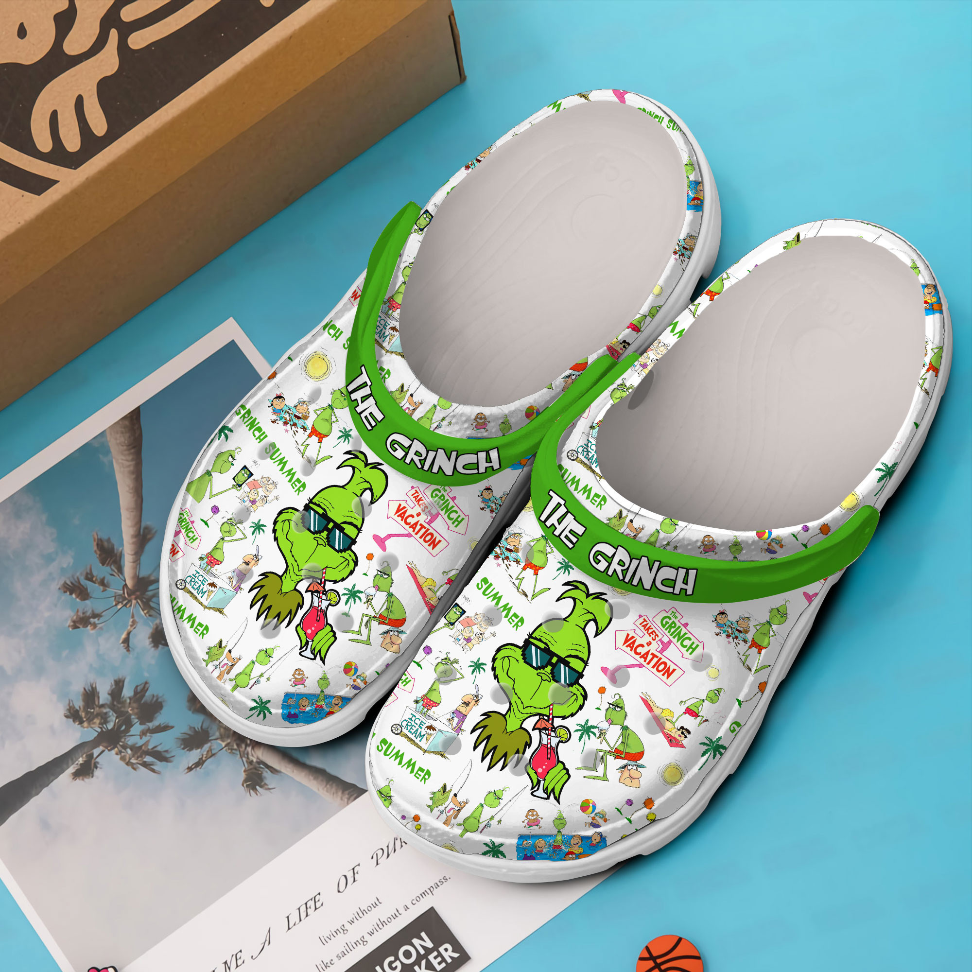 Merchidea The Grinch Cartoon Movie Crocs Crocband Clogs Shoes Comfortable For Men Women and Kids