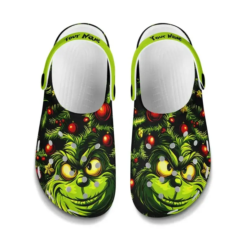Merchidea The Grinch Movie Christmas Crocs Crocband Clogs Shoes Comfortable For Men Women and Kids
