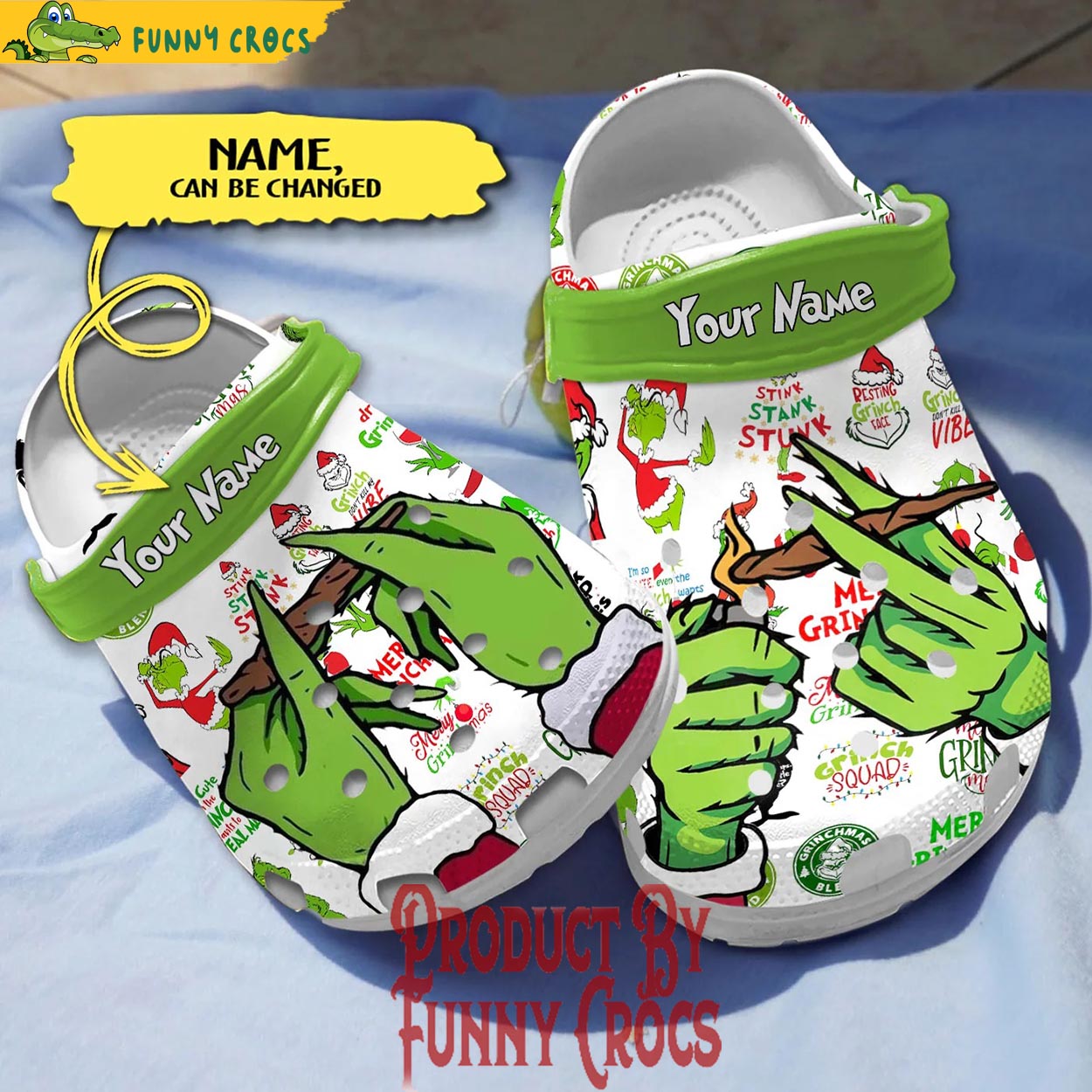 Merchidea The Grinch Movie Christmas Crocs Crocband Clogs Shoes Comfortable For Men Women and Kids