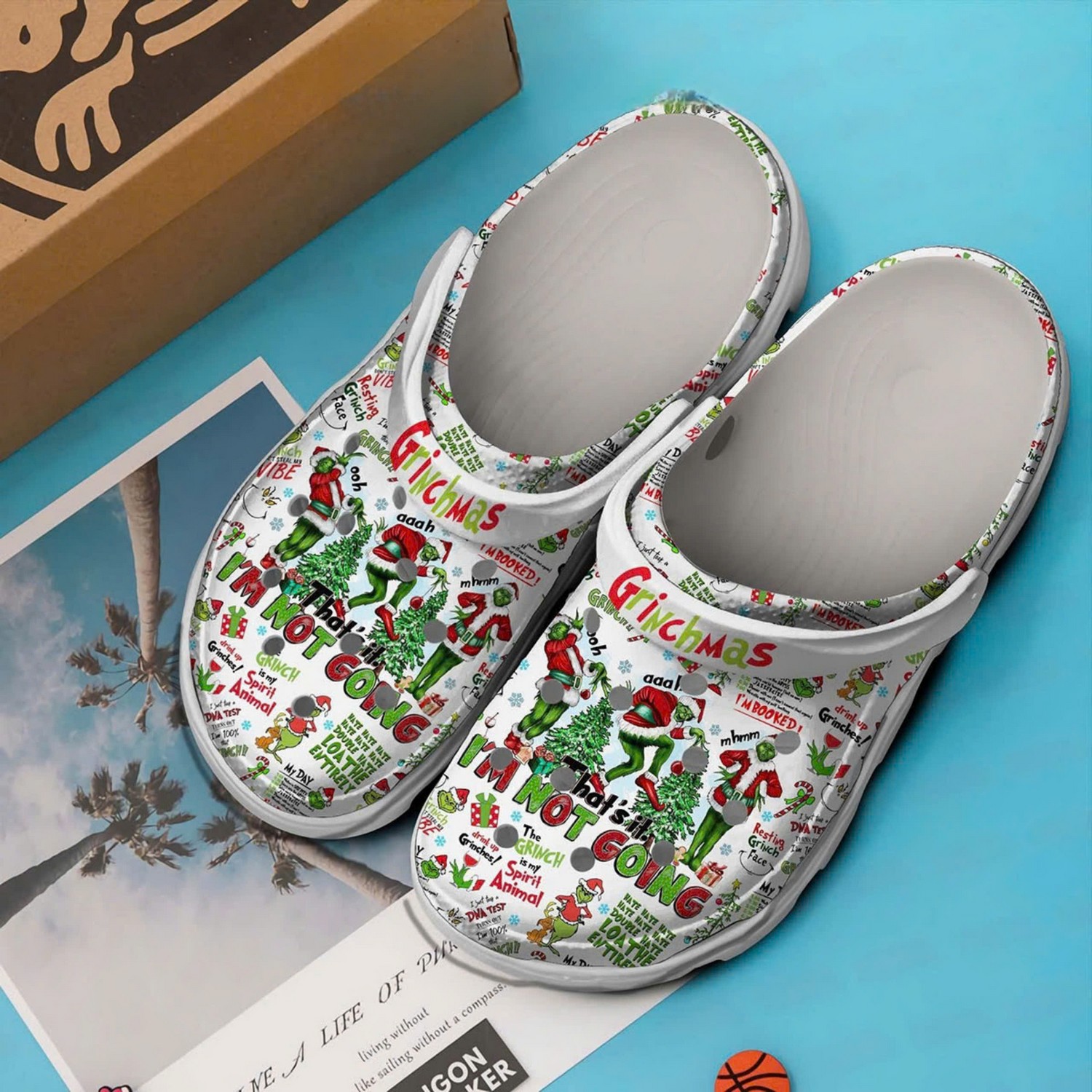 Merchidea The Grinch Movie Christmas Crocs Crocband Clogs Shoes Comfortable For Men Women and Kids