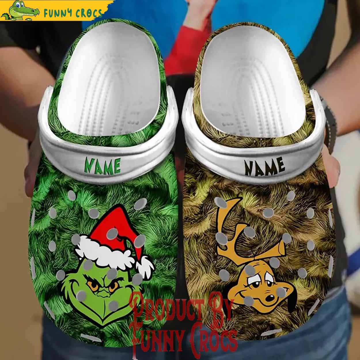 Merchidea The Grinch Movie Christmas Crocs Crocband Clogs Shoes Comfortable For Men Women and Kids