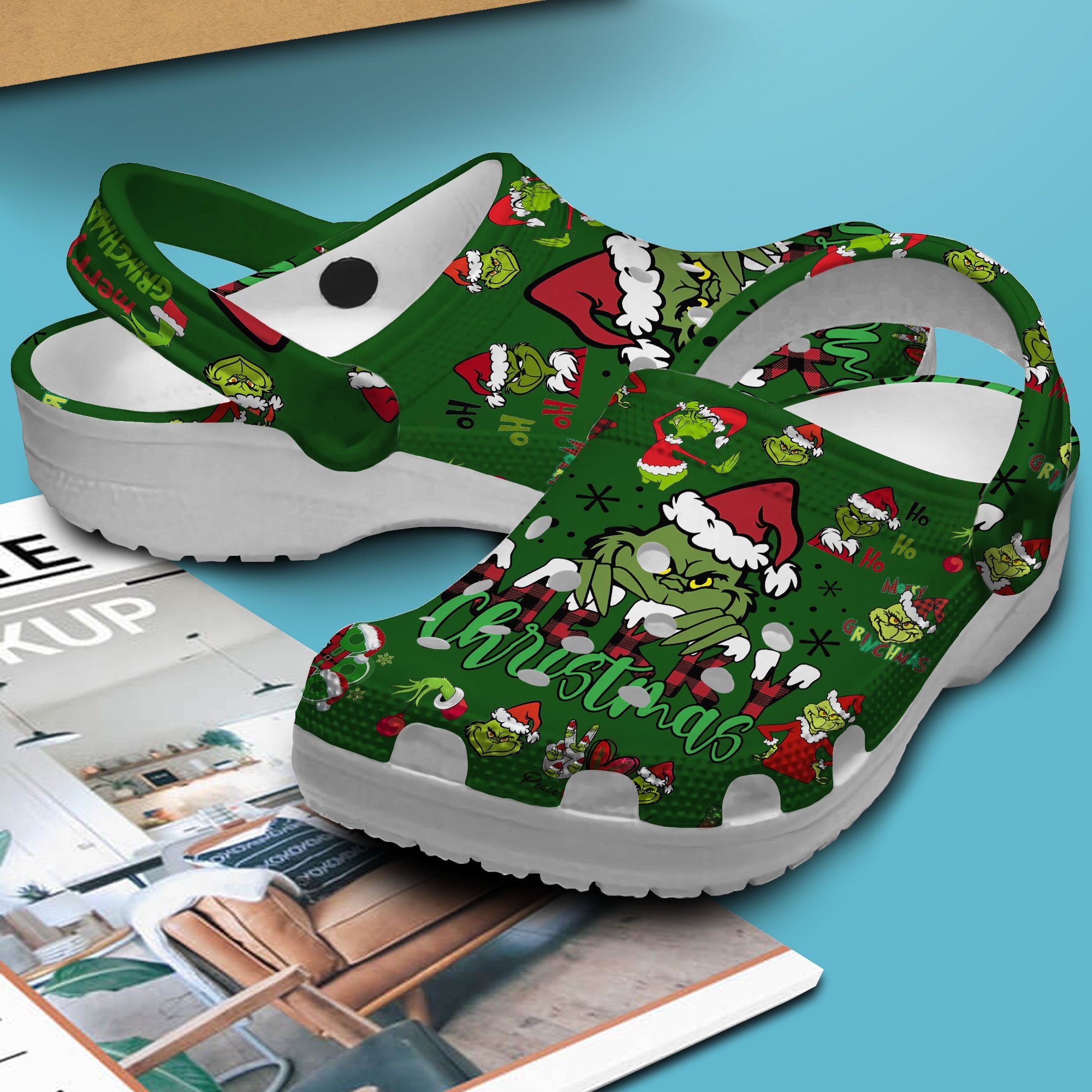 Merchidea The Grinch Movie Crocs Crocband Clogs Shoes Comfortable For Men Women and Kids