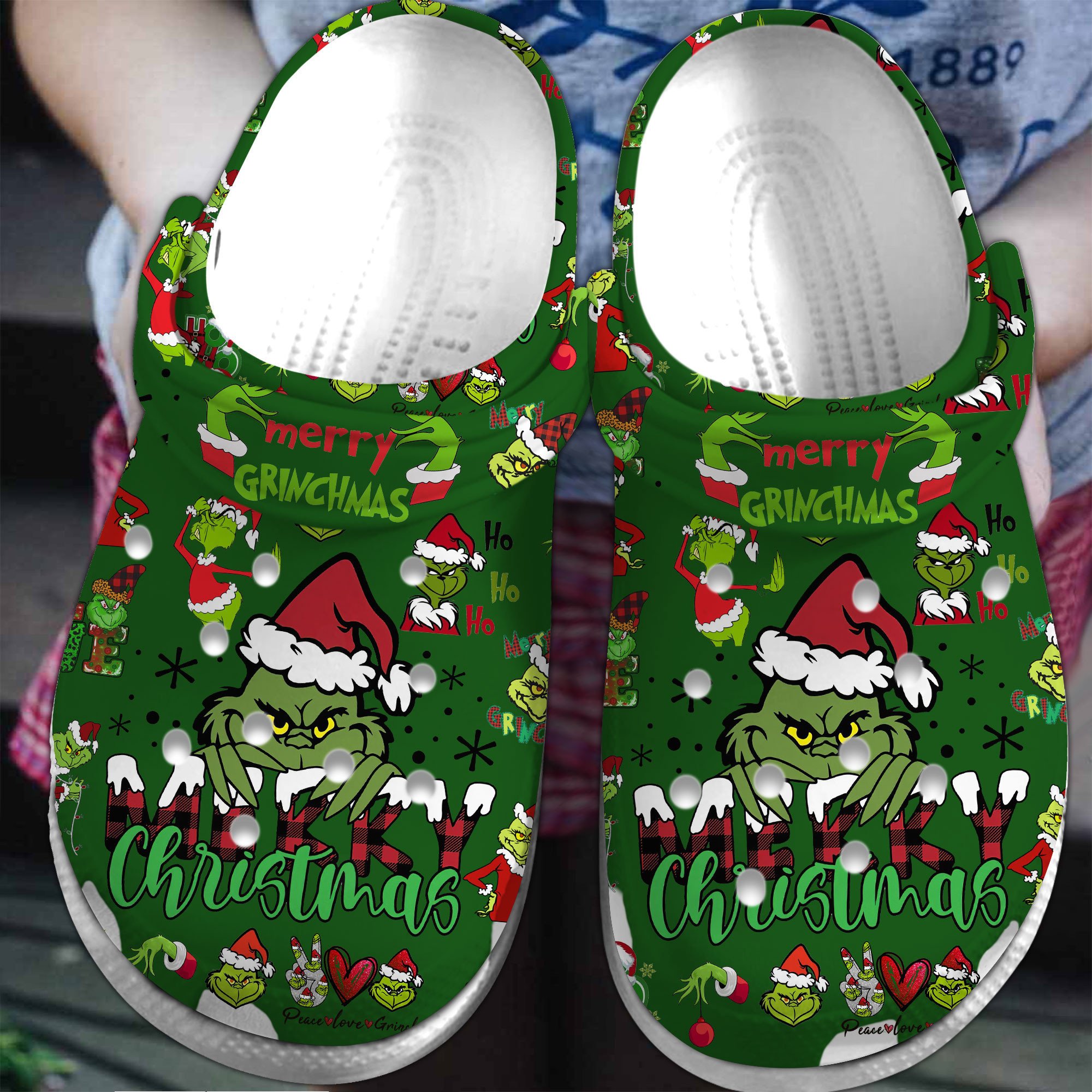 Merchidea The Grinch Movie Crocs Crocband Clogs Shoes Comfortable For Men Women and Kids