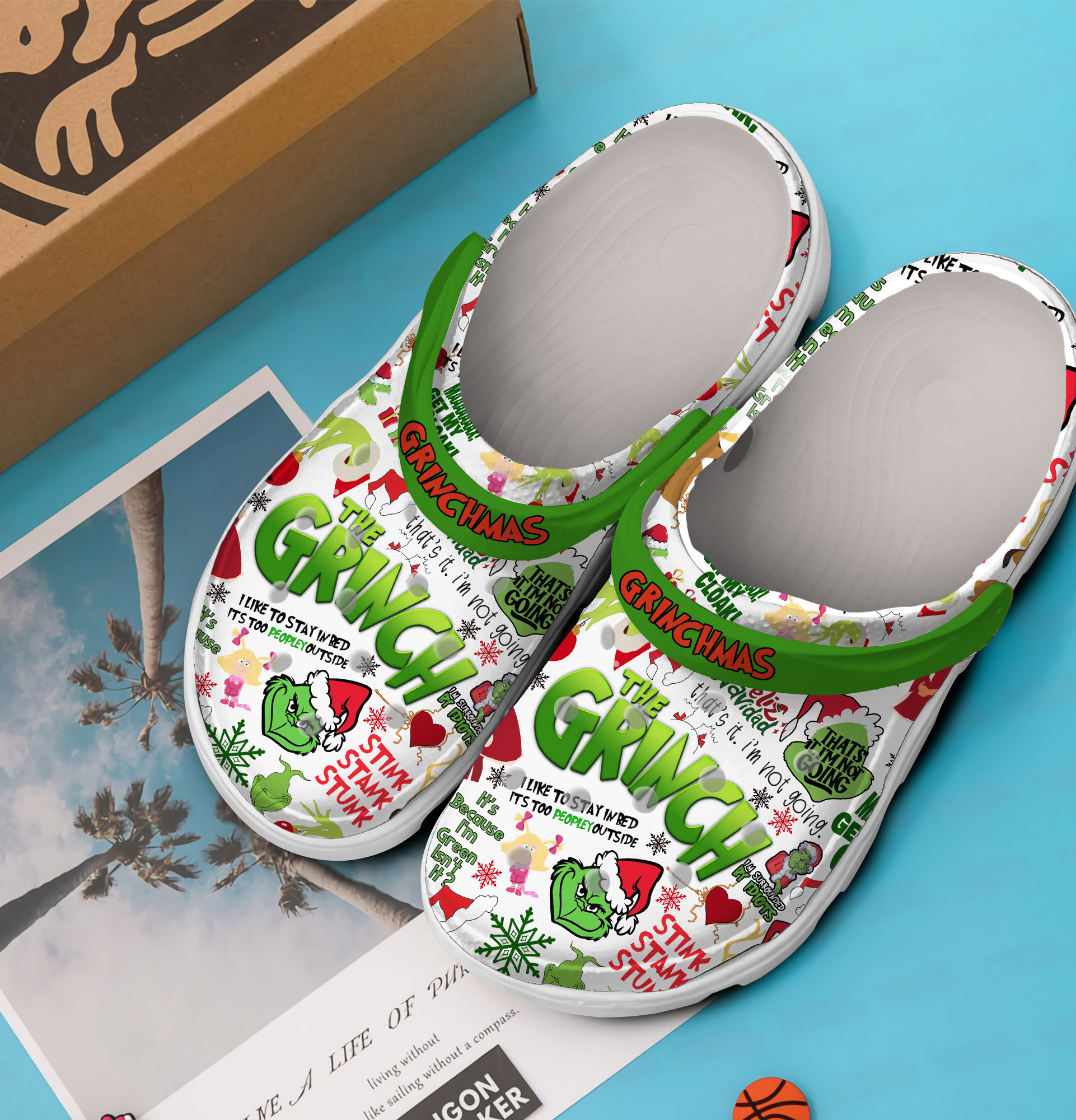 Merchidea The Grinch Movie Crocs Crocband Clogs Shoes Comfortable For Men Women and Kids