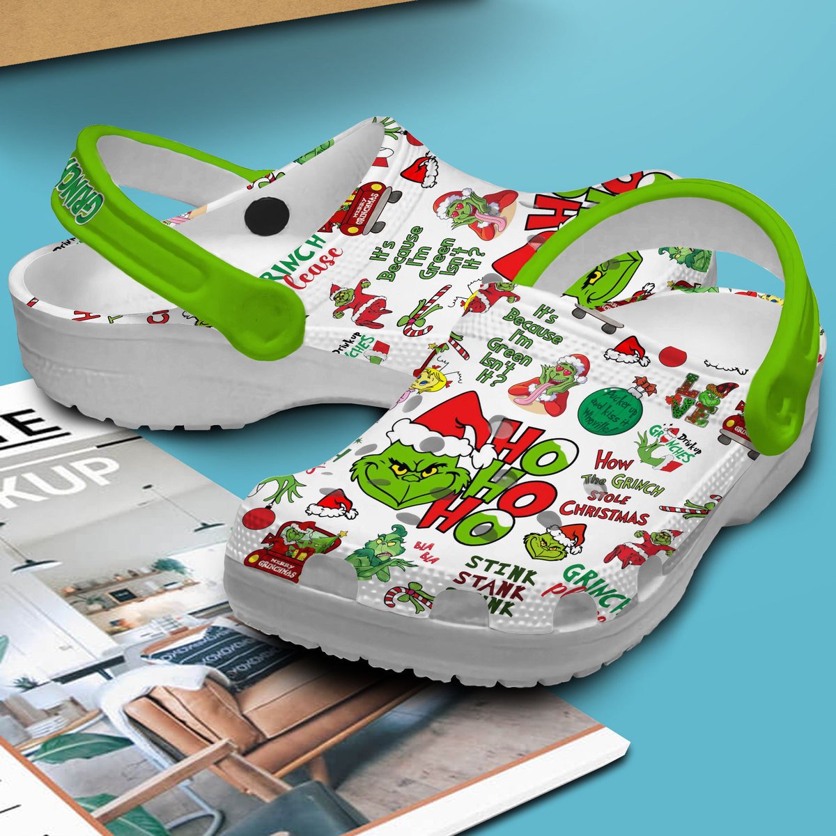 Merchidea The Grinch Movie Crocs Crocband Clogs Shoes Comfortable For Men Women and Kids