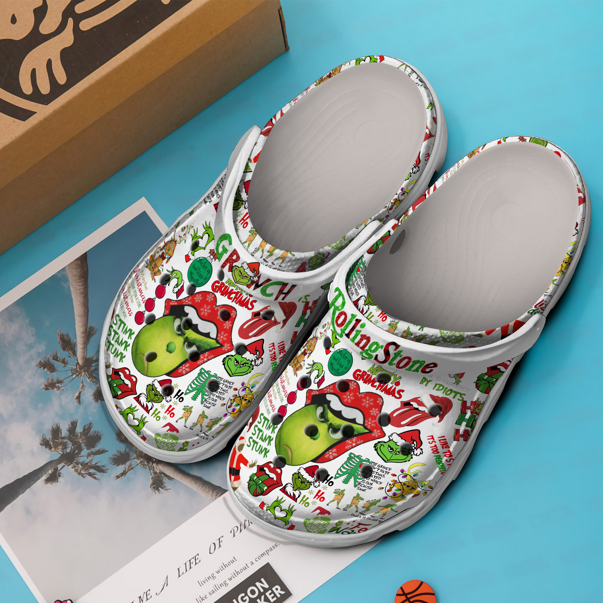Merchidea The Grinch Movie Crocs Crocband Clogs Shoes Comfortable For Men Women and Kids