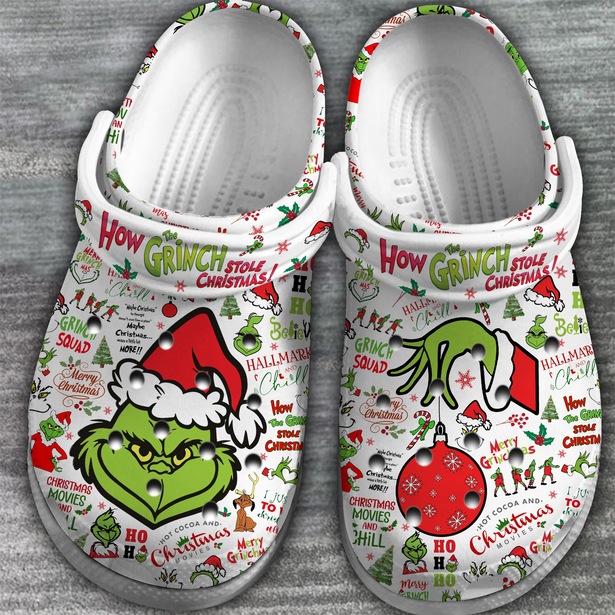 Merchidea The Grinch Movie Crocs Crocband Clogs Shoes Comfortable For Men Women and Kids