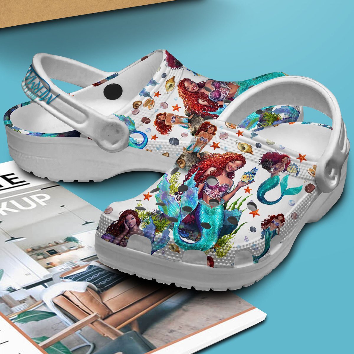 Merchidea The Little Mermaid 2023 Disney Movie Crocs Crocband Clogs Shoes Comfortable For Men Women and Kids