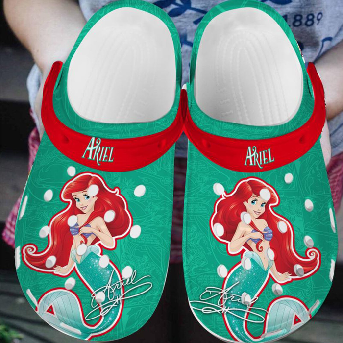 Merchidea The Little Mermaid Cartoon Crocs Crocband Clogs Shoes Comfortable For Men Women and Kids