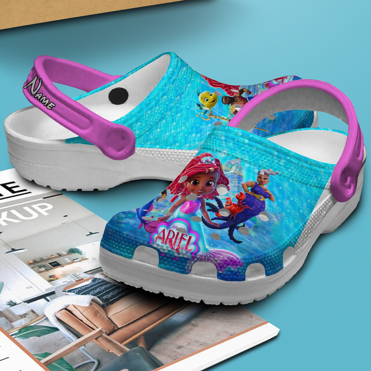 Merchidea The Little Mermaid Cartoon Crocs Crocband Clogs Shoes Comfortable For Men Women and Kids