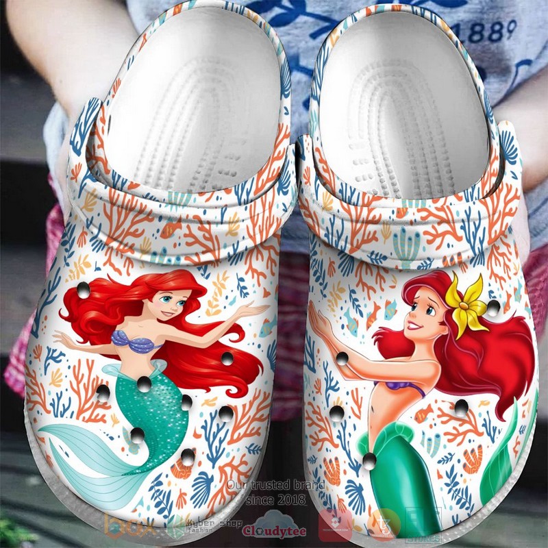 Merchidea The Little Mermaid Cartoon Crocs Crocband Clogs Shoes Comfortable For Men Women and Kids