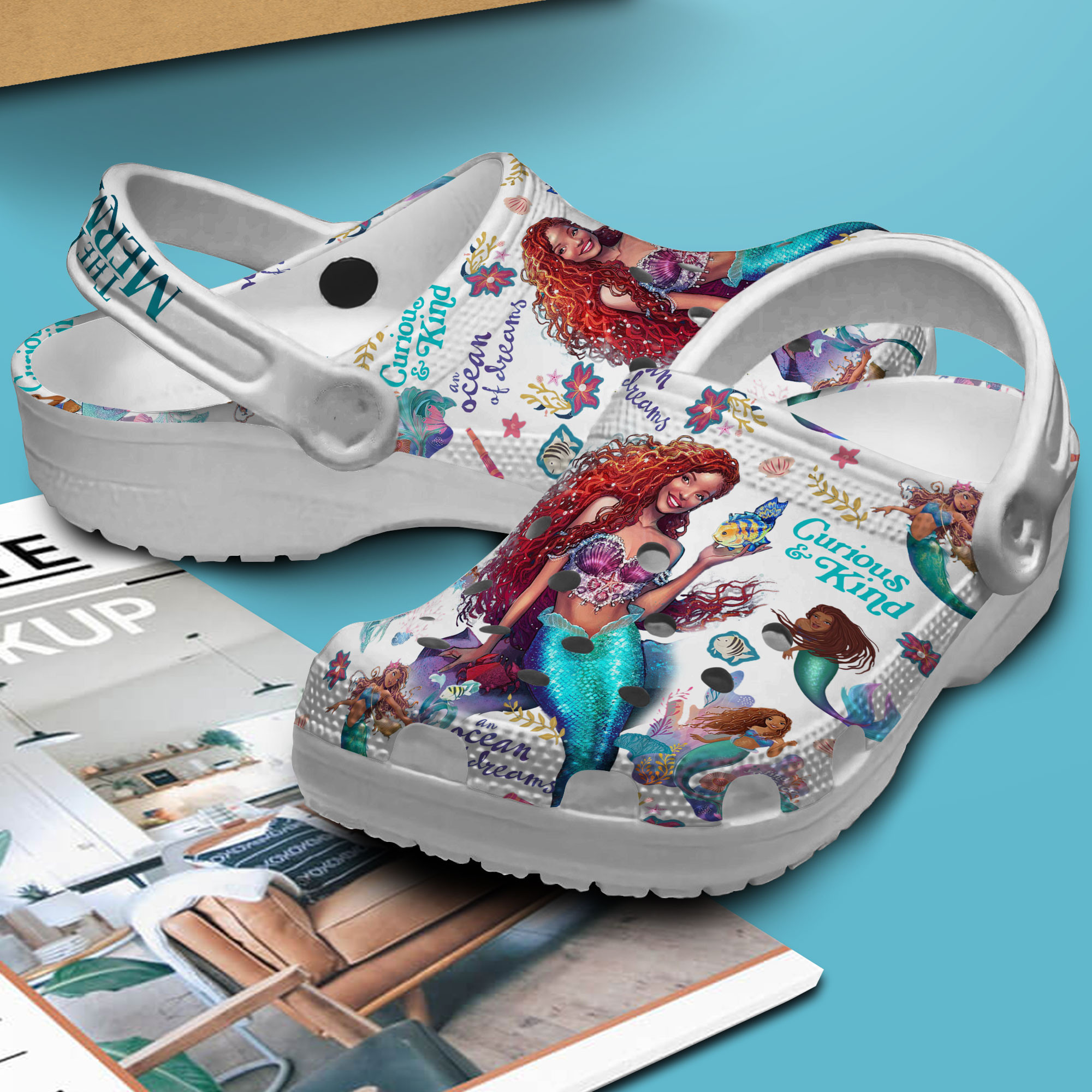 Merchidea The Little Mermaid Cartoon Movie Crocs Crocband Clogs Shoes Comfortable For Men Women and Kids