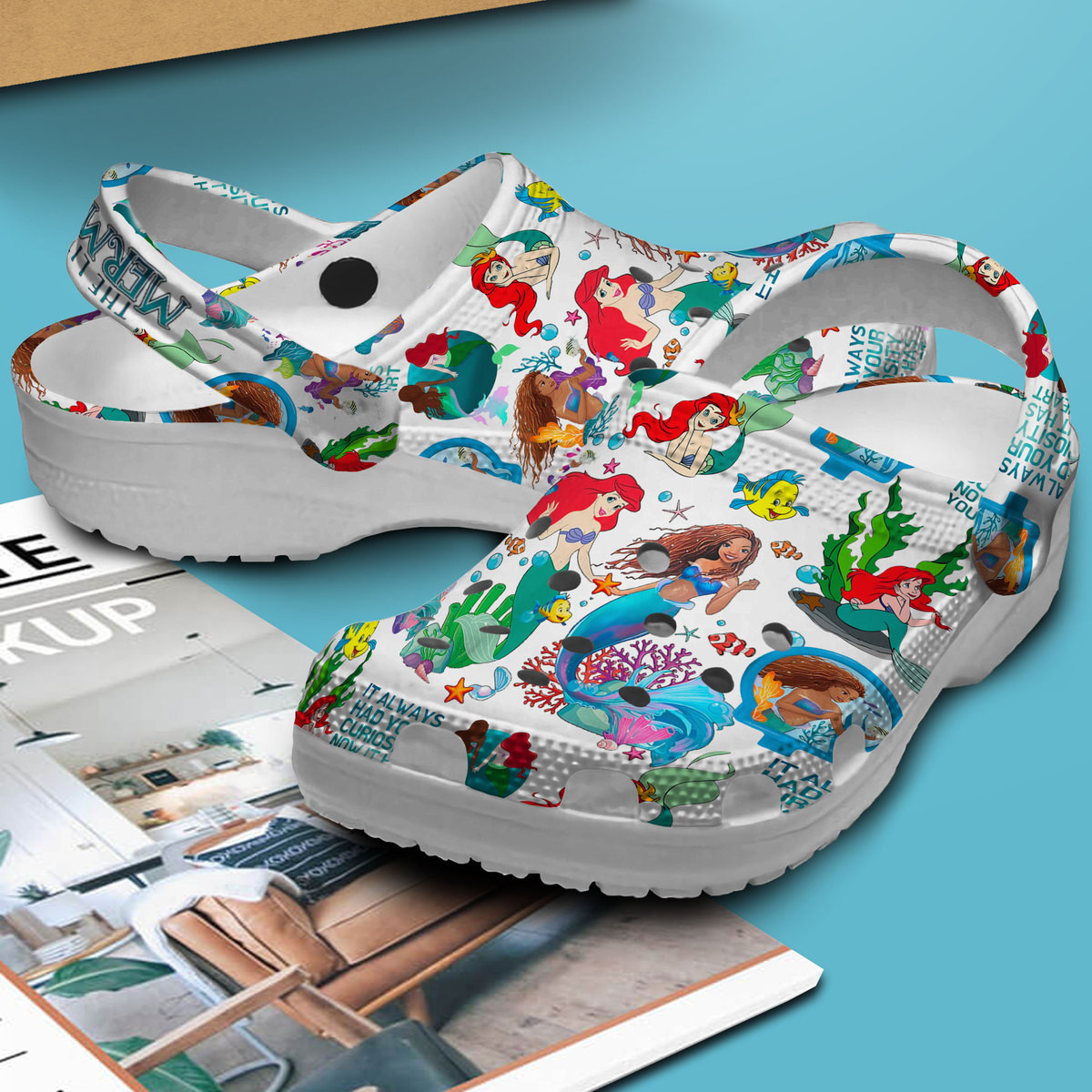 Merchidea The Little Mermaid Cartoon Movie Crocs Crocband Clogs Shoes Comfortable For Men Women and Kids