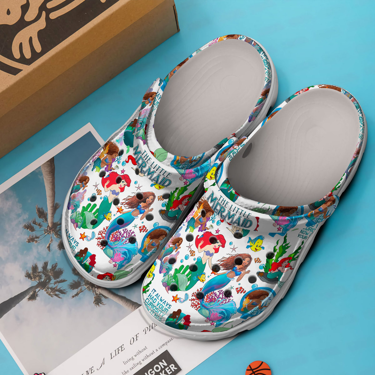 Merchidea The Little Mermaid Cartoon Movie Crocs Crocband Clogs Shoes Comfortable For Men Women and Kids