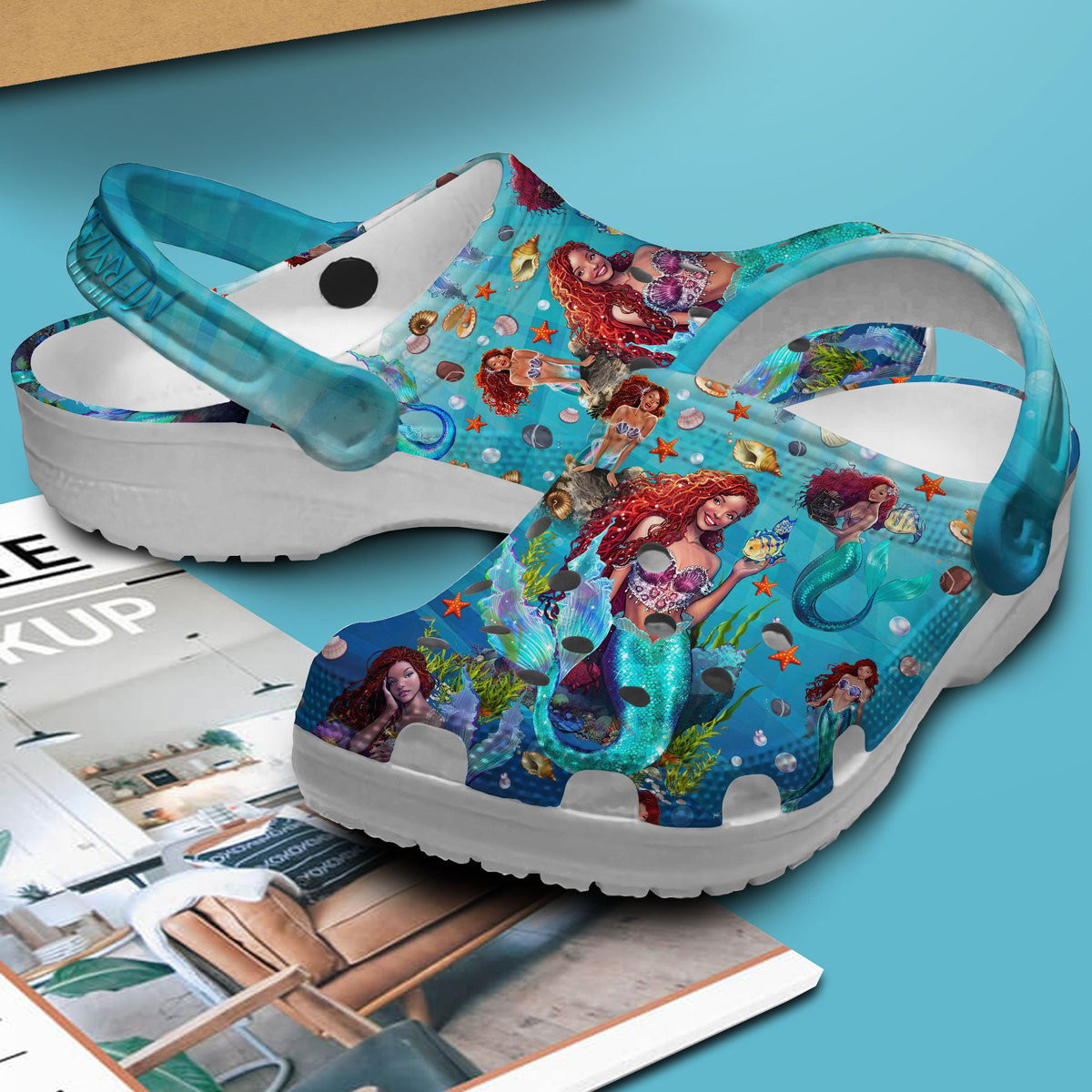 Merchidea The Little Mermaid Cartoon Movie Crocs Crocband Clogs Shoes Comfortable For Men Women and Kids