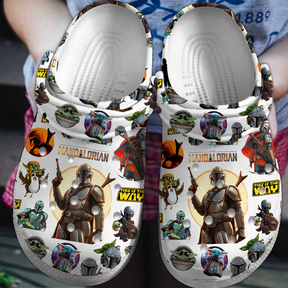 Merchidea The Mandalorian TV Series Crocs Crocband Clogs Shoes Comfortable For Men Women and Kids