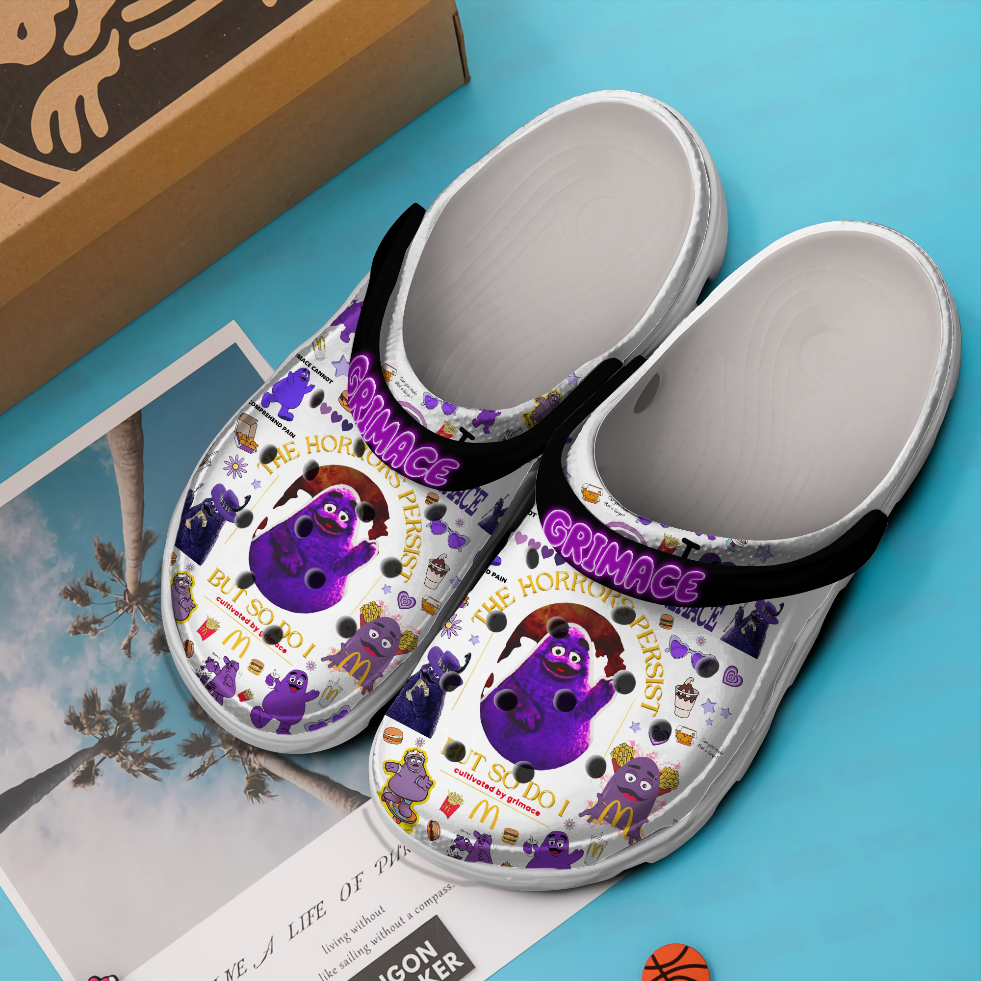 Merchidea The McDonald Grimace Shake Food Crocs Crocband Clogs Shoes Comfortable For Men Women and Kids