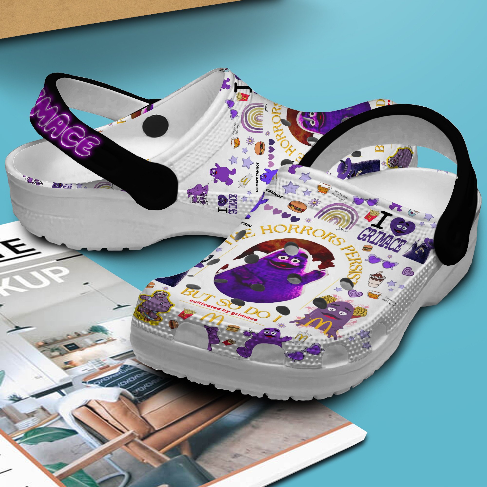 Merchidea The McDonald Grimace Shake Food Crocs Crocband Clogs Shoes Comfortable For Men Women and Kids